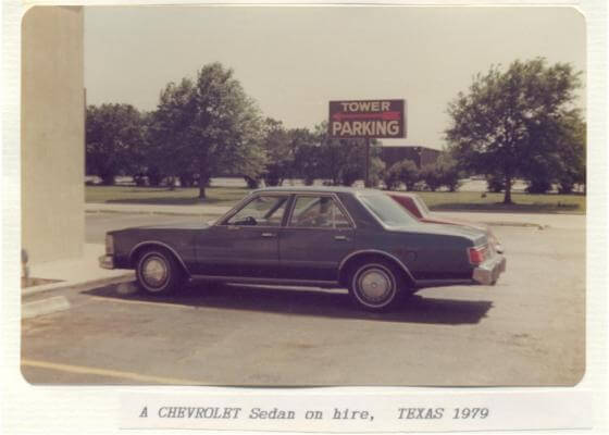 Chevrolet Sedan on hire, Texas 1979