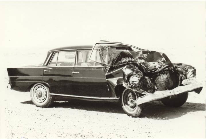 Crashed Mercedes