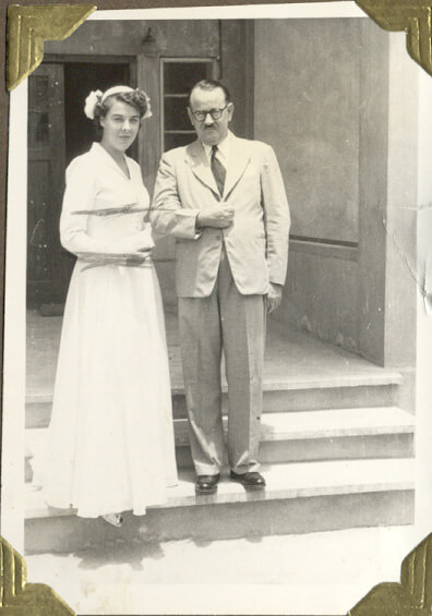 Harold Jolly and Maureen Jolly just before Robert E Hill wedding 1951