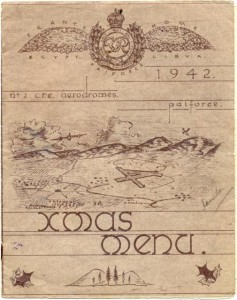 Paiforce Xmas menu, cover, 1942