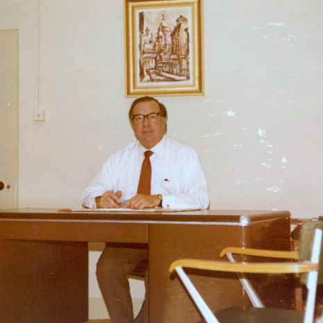 Robert Hill in his office in Dukhan, Qatar March 1973