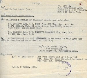 13 Sept 1944 - Posting order
