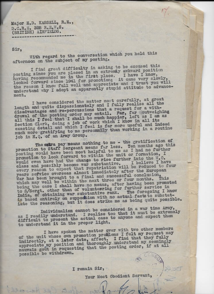 16 Sept 1944 - Kassell letter